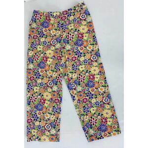 Parisian Signature Cropped Floral Print Pants Spring Summer Wildflower - Size 6